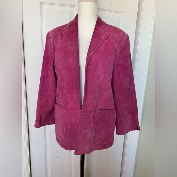 Y2K/90S Suede Pink/ Fuchsia Brand Redd Jacket - Picture 1 of 12